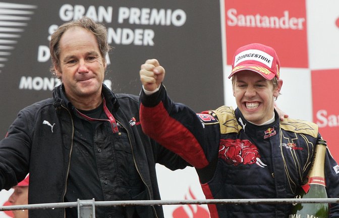 Im Regen von Monza steuert Vettel 2008 den Toro Rosso zu seiner ersten Pole Position und gewinnt sensationell auch das Rennen.<span class='image-autor'>Foto: Felix Heyder/dpa</span>