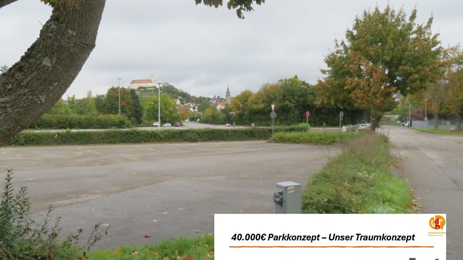 Hier soll der Skatepark in Vaihingen mit mobilen Anlagen entstehen – und so sieht die „Traumvorstellung“ aus Fotos/Montage: Arning