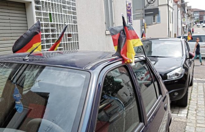 In Vaihingen ist man offensichtlich für die Fußball-WM gerüstet.  Foto: Rücker