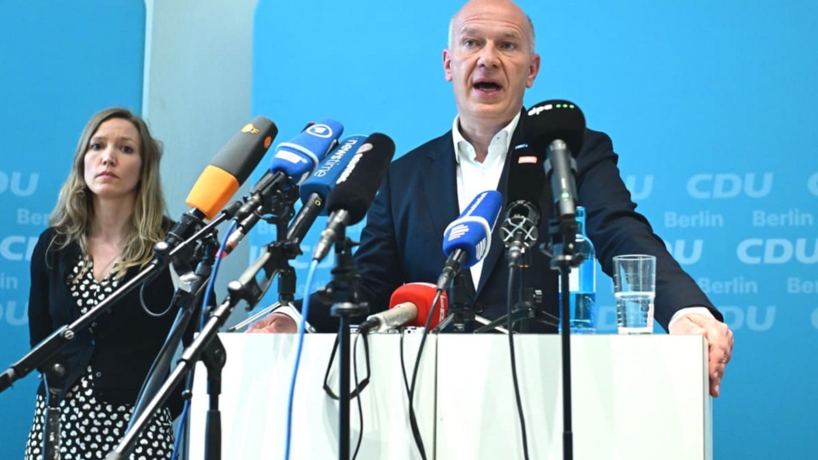 Berlins Regierender Bürgermeister Kai Wegner (CDU) spricht bei einem Pressetermin der CDU-Berlin, bei dem er bekannt gibt, nicht mehr als CDU-Spitzenkandidat für die Abgeordnetenhauswahl im September antreten wird.Fabian Sommer/dpa Berlins Regierender Bürgermeister Kai Wegner (CDU) spricht bei einem Pressetermin der CDU-Berlin, bei dem er bekannt gibt, nicht mehr als CDU-Spitzenkandidat für die Abgeordnetenhauswahl im September antreten wird.Fabian Sommer/dpa