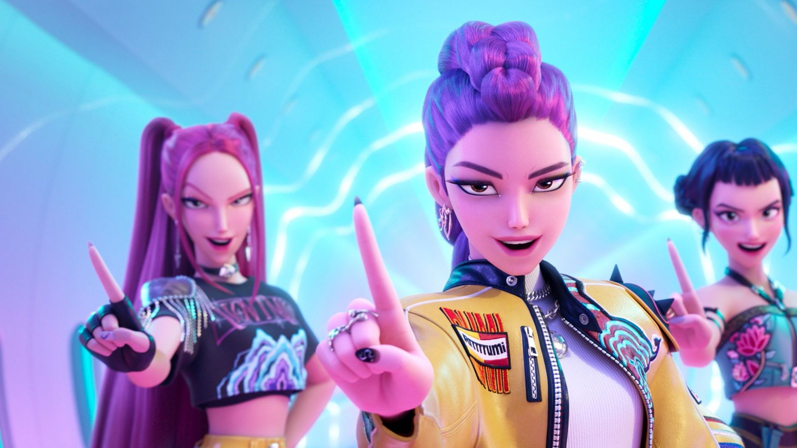 Die Band Huntrix im Animationsfilm "KPop Demon Hunters". (Netflix-Handout)Foto: -/©2025 Netflix/dpa