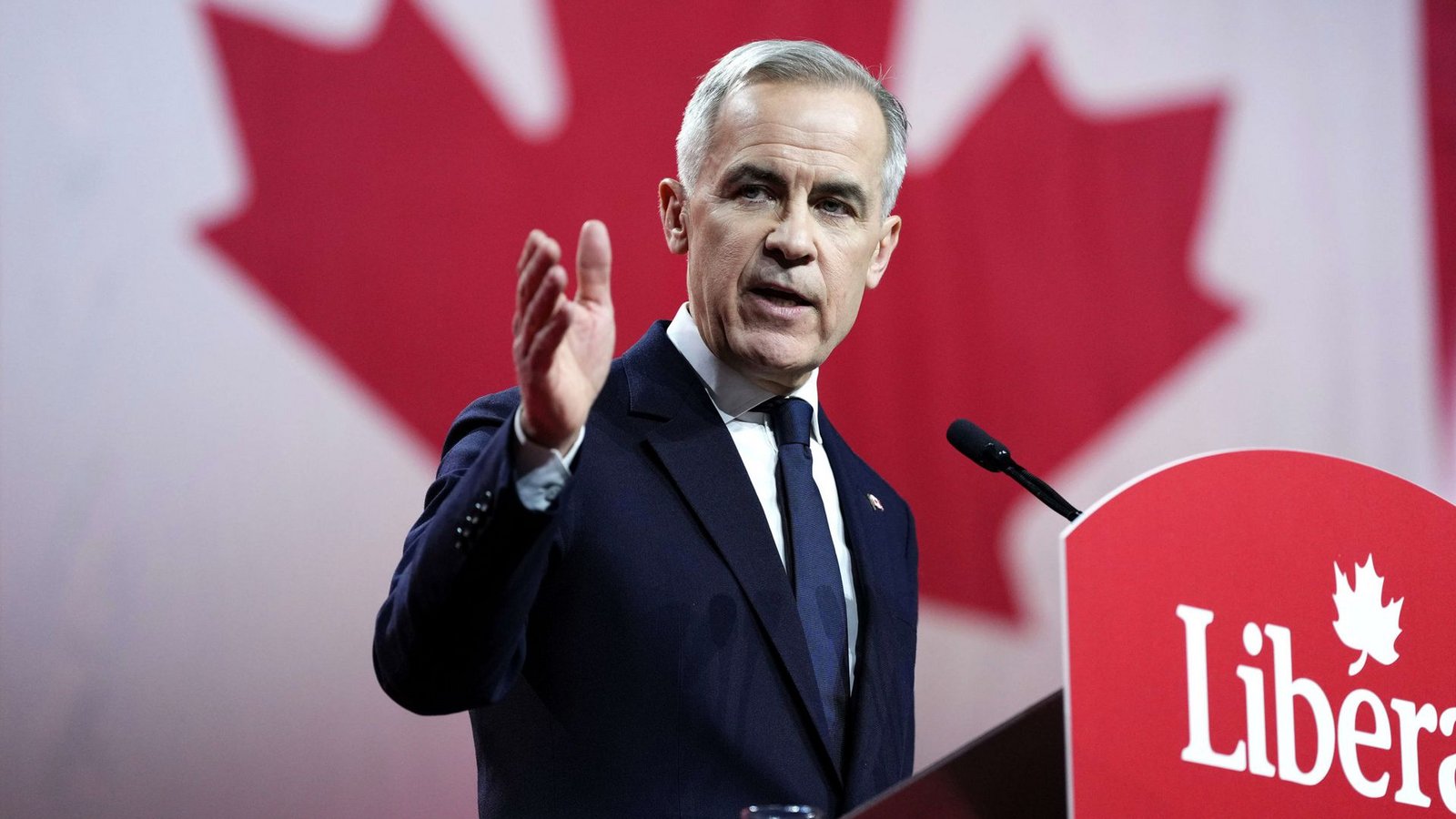 Mark Carney bei seiner Siegesrede am Sonntag.Foto: dpa/Justin Tang