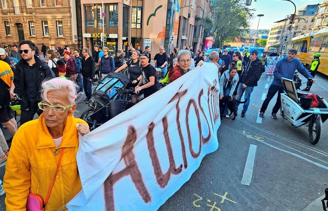 Die Demonstranten forderten generell Tempo 30 in der Innenstadt.<span class='image-autor'>Foto: Rosar</span>