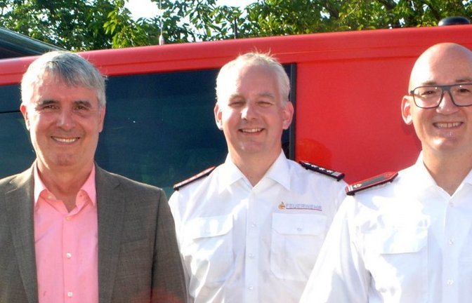 Die Festredner (von links): Armin Pioch, Martin Beller, Karsten Sailer, Carsten Sorg und Markus Haberstroh. <span class='image-autor'>Fotos: Stahlfeld</span>