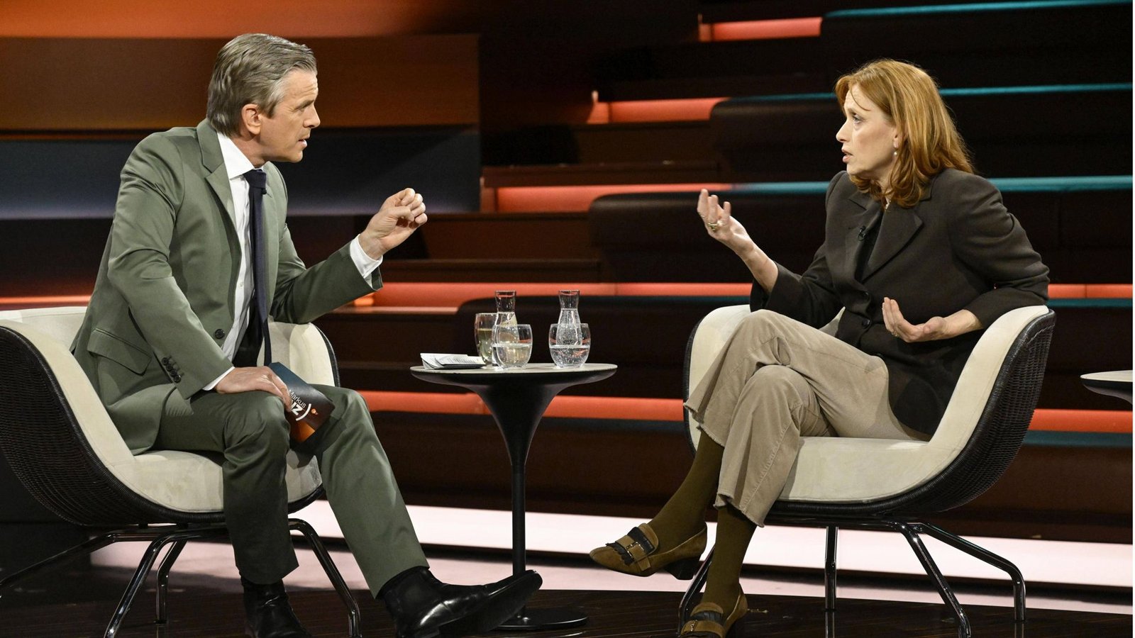 Markus Lanz mir Karien Prien, als die CDU-Politikerin im April diesen Jahres bereits in seiner Talkshow zu Gast war. (Archivbild)Foto: IMAGO/teutopress/IMAGO/teutopress GmbH