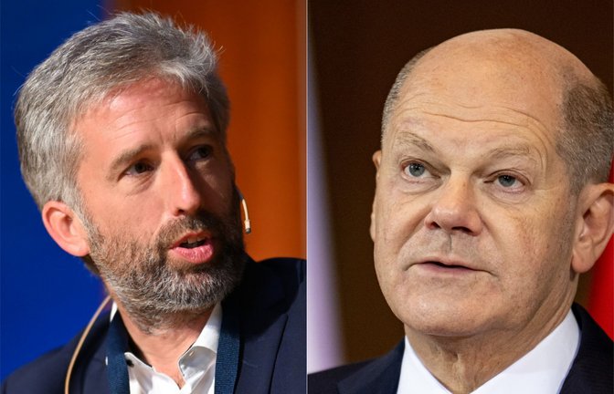 Boris Palmer (links) hat sich gemeinsam mit zwei weiteren Rathauschefs in einem Brief direkt an Kanzler Olaf Scholz gewandt.<span class='image-autor'>Foto: dpa/Fabian Sommer/Felix Kästle</span>
