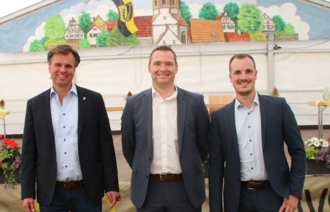 Die Kandidaten Robert Sach, Lars Roller und Ron Keller (von links) möchten die Zukunft von Oberriexingen gestalten. <span class='image-autor'>Fotos: Pyta</span>