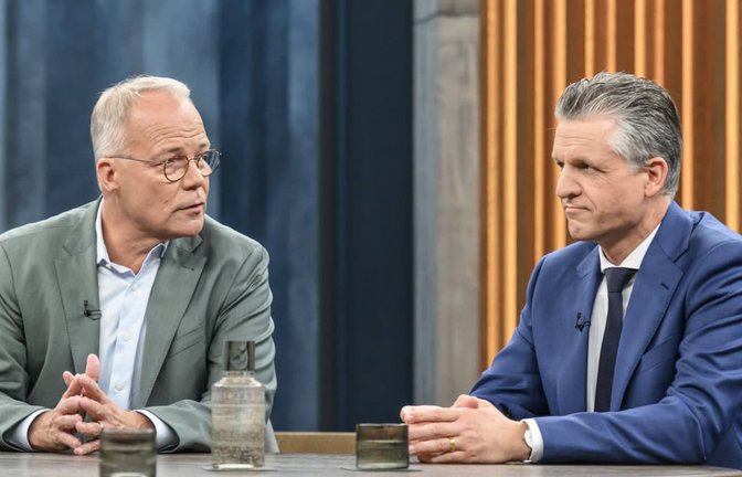 In der Polit-Talkshow waren am Sonntagabend die Bundestagsabgeordneten Matthias Miersch (links), Vorsitzender der SPD-Bundestagsfraktion, und Thorsten Frei, Vorsitzender der CDU/CSU-Bundestagsfraktion zu Gast.<span class='image-autor'>IMAGO/HMB-Media</span>