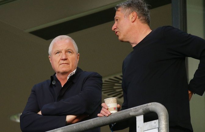 Sind sich einig über den Kurs: Kickers-Präsident Rainer Lorz (li.), Sport-Geschäftsführer Lutz Siebrecht<span class='image-autor'>Foto: Baumann</span>