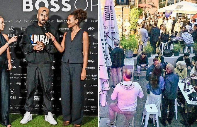 Comeback bei den Boss Open: Ein Stargast des Abends war der australische Tennisprofi Nick Kyrgios (li.). Geladene Gäste feierten bei der Players Party am Rande der Stuttgarter Tennisturniers.<span class='image-autor'>Foto: Lichtgut/Ferdinando Iannone</span>