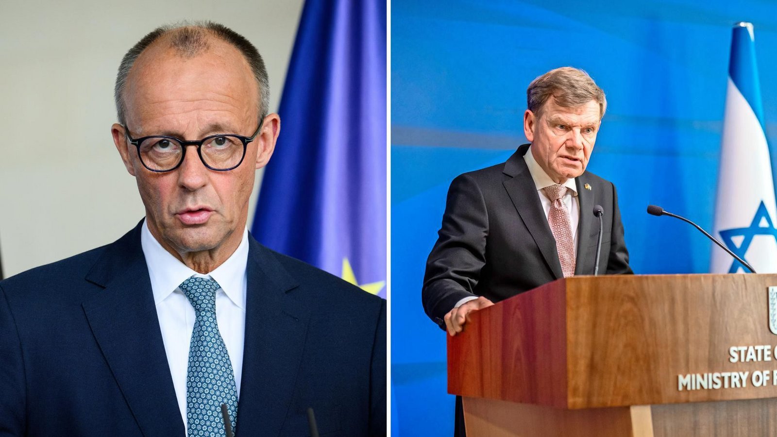 Zahlreiche Länder fordern ein Ende des Krieges im Gazastreifen. Deutschland stellt sich unter der Führung von Kanzler Merz (l.) und Außenminister Wadephul dagegen (Archivfoto).Foto: Bernd von Jutrczenka/dpa