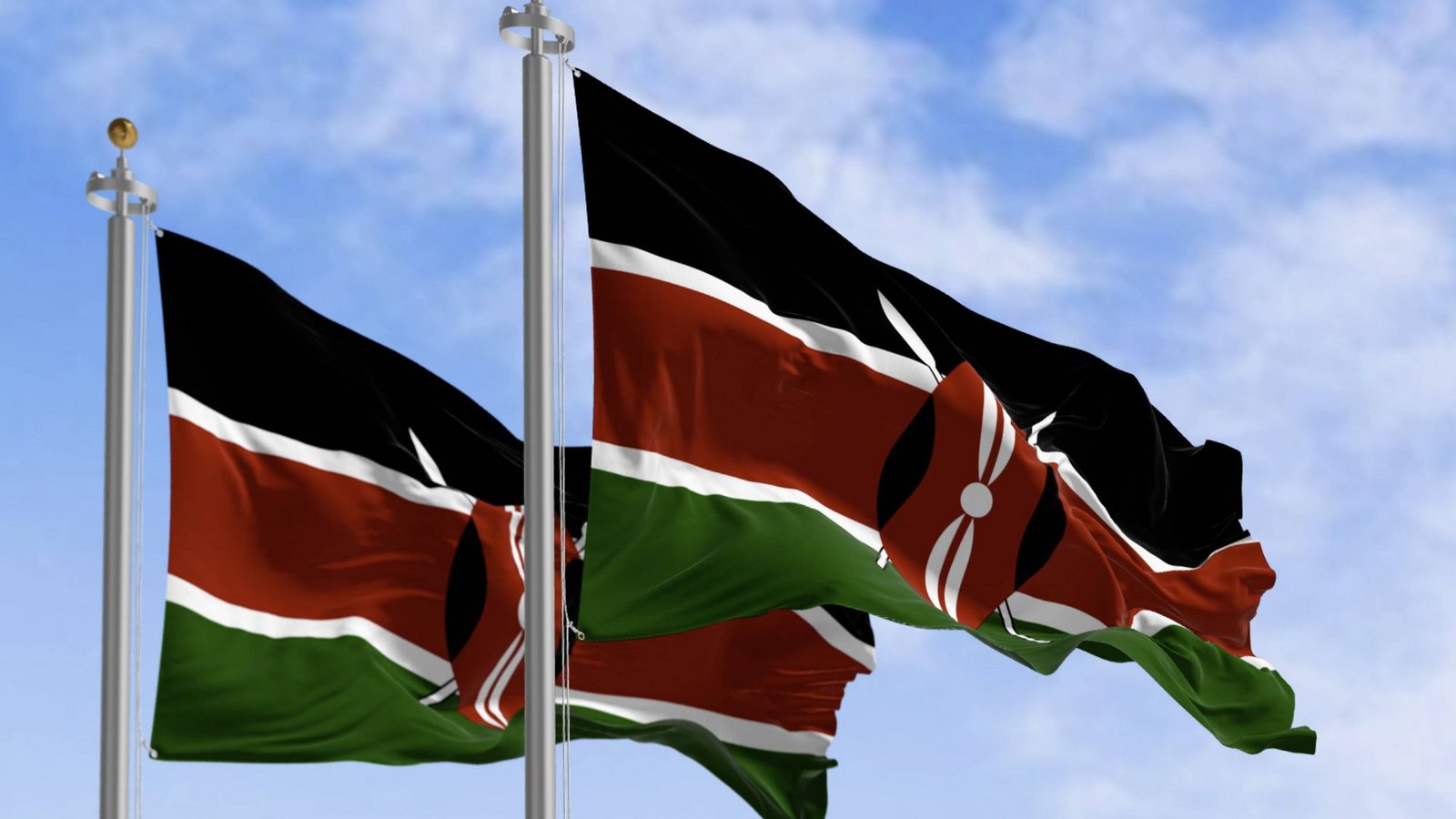 Schwarz, rot, grün – diese Farben zieren die Flagge von Kenia.Foto: IMAGO/Zoonar/IMAGO/Zoonar.com/Valerio Rosati Schwarz, rot, grün – diese Farben zieren die Flagge von Kenia.Foto: IMAGO/Zoonar/IMAGO/Zoonar.com/Valerio Rosati