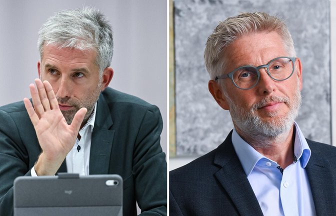 Beim Datenschutz gehen ihre Positionen weit auseinander: Tübingens OB Boris Palmer (li.) und Baden-Württembergs Landesdatenschutzbeauftragter Tobias Keber (re.).<span class='image-autor'>Foto: imago/Ulmer II, Bernd Weißbrod/dpa</span>