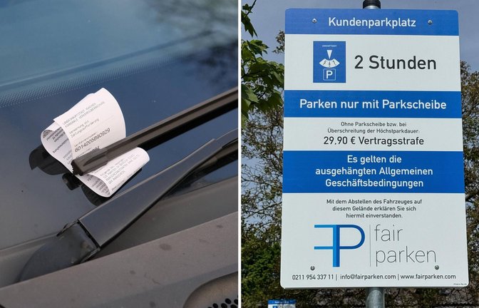 Private Unternehmen wie etwa fair parken können auf einem Supermarkt- Parkplatz Strafzettel verteilen (Symbolbilder).<span class='image-autor'>Foto: IMAGO/S. Gottschalk, IMAGO / Jan Huebner</span>