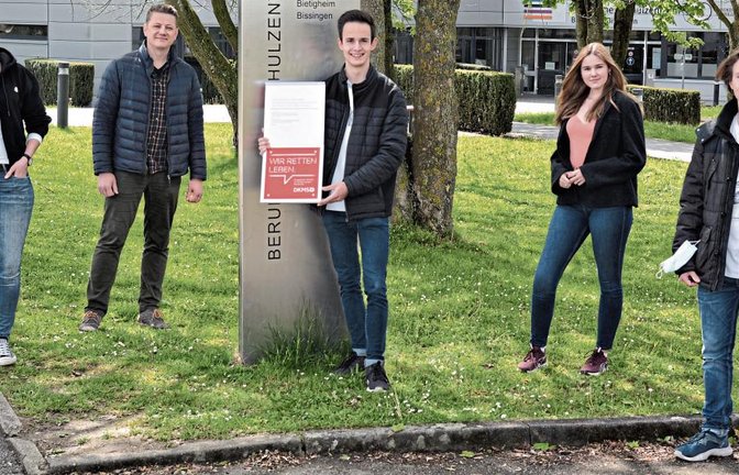 Schüler der SMV des BSZ-Bietigheim-Bissingen (von links): Ronja Stromsky, Artur Stuhlberg, Steffen Lorenz, Julia Karl und Manuel Gutscher. Foto: p