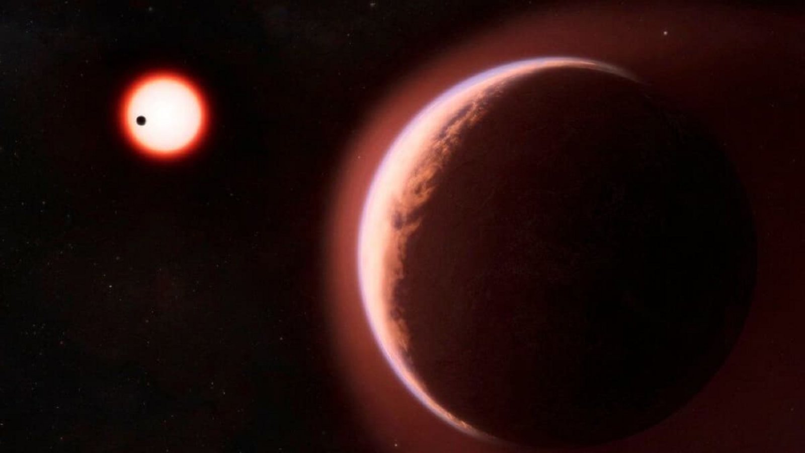 LHS 1140b ist ein Gesteinsplanet, der den roten Zwergstern LHS 1140 umkreist. Der Exoplanet umrundet seinen Zentralstern in einem relativ geringen Abstand, doch durch die geringe Leuchtkraft des Sterns liegt seine Umlaufbahn innerhalb der habitablen Zone, die flüssiges Wasser auf der Oberfläche erlaubt.Melissa Weiss/CfA LHS 1140b ist ein Gesteinsplanet, der den roten Zwergstern LHS 1140 umkreist. Der Exoplanet umrundet seinen Zentralstern in einem relativ geringen Abstand, doch durch die geringe Leuchtkraft des Sterns liegt seine Umlaufbahn innerhalb der habitablen Zone, die flüssiges Wasser auf der Oberfläche erlaubt.Melissa Weiss/CfA