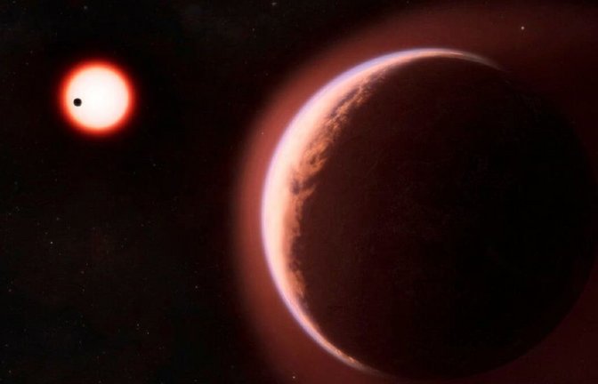 LHS 1140b ist ein Gesteinsplanet, der den roten Zwergstern LHS 1140 umkreist. Der Exoplanet umrundet seinen Zentralstern in einem relativ geringen Abstand, doch durch die geringe Leuchtkraft des Sterns liegt seine Umlaufbahn innerhalb der habitablen Zone, die flüssiges Wasser auf der Oberfläche erlaubt.<span class='image-autor'>Melissa Weiss/CfA</span>