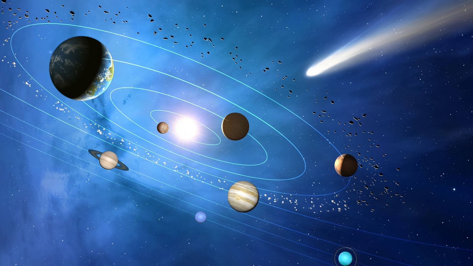 Acht Planeten kreisen um die Sonne: Merkur, Venus, Erde, Mars, Jupiter, Saturn, Uranus und Neptun.Foto: Imago/Science Photo Library