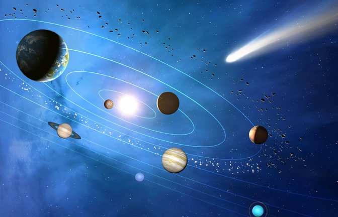 Acht Planeten kreisen um die Sonne: Merkur, Venus, Erde, Mars, Jupiter, Saturn, Uranus und Neptun.<span class='image-autor'>Foto: Imago/Science Photo Library</span>