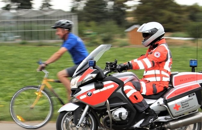 DRK-Motorräder sind bei der Tour immer dabei.