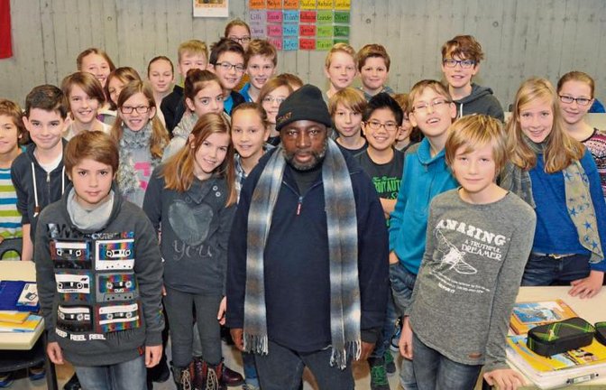 Projektgründer Komo zu Gast im Lichtenstern-Gymnasium. Foto: p