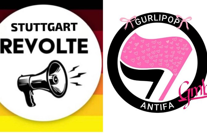 Zuerst hatte der Account ein Profilbild gewählt, das sich an  das der rechtsextremen Gruppierung „Pforzheim Revolte“ anlehnt,  dann kam die Auflösung, dass es sich um einen Fake handelt (rechts).<span class='image-autor'>Foto: Screenshots Instagram-Account „stuttgart_revolte_2“</span>