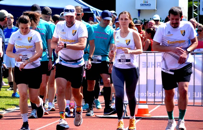 Das Viererteam des TSV Ensingen geht für den Team-Marathon auf die Strecke. <span class='image-autor'>Fotos: Stahlfeld</span>