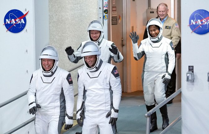 Drei Amerikaner und ein Russe sind zur Internationalen Raumstation ISS aufgebrochen.<span class='image-autor'>Foto: John Raoux/AP/dpa</span>