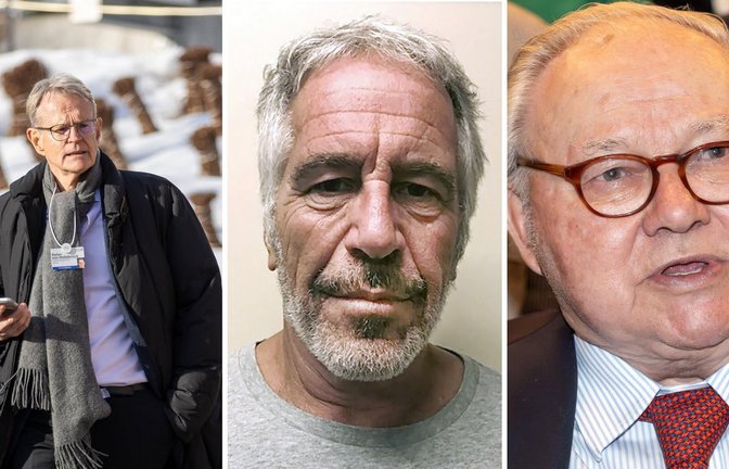 Stefan von Holtzbrinck und Hubert Burda (links und rechts) – die Verleger zählen zu den reichsten Baden-Württembergern. Jeffrey Epstein (Mitte) suchte die Nähe zu ihnen. Aber die Milliardäre blieben auf Abstand. (Archivbilder)<span class='image-autor'>Foto: IMAGO/Avalon.red/Wolfgang Maria Weber/dpa/Collage: StZN</span>