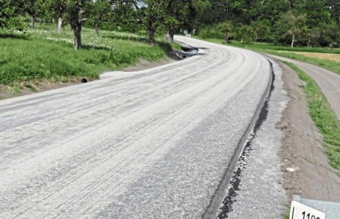 Das sieht doch schon mal gut aus. Die Landesstraße zwischen Horrheim und Ensingen hat in den vergangenen Tagen den Endbelag erhalten. In dieser Woche soll die Markierung aufgebracht werden.  Foto: Arning