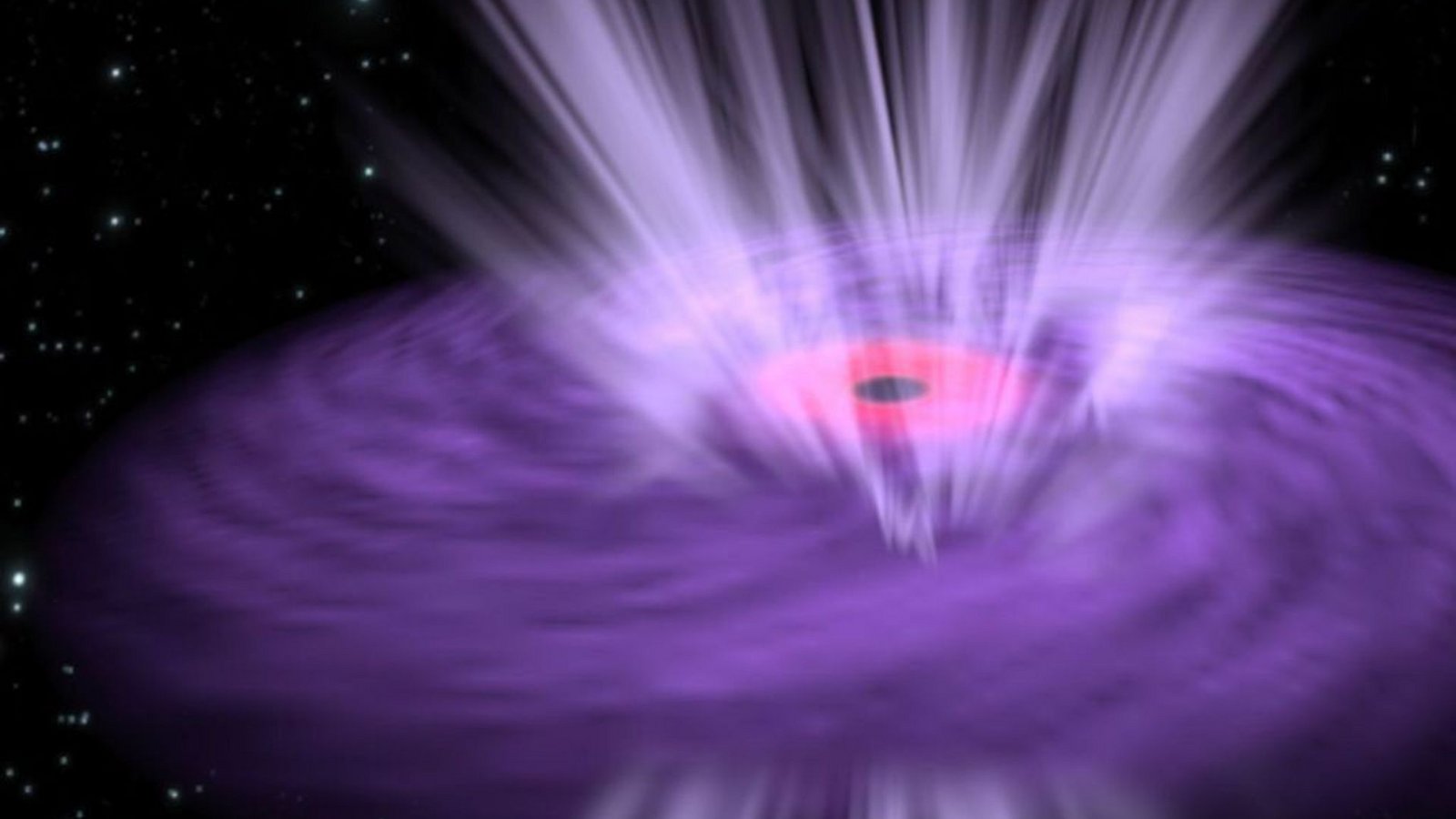 Wegen der extrem starken Schwerebeschleunigung heizt sich Materie, die in ein Schwarzes Loch fällt, auf Millionen Grad Celsius auf und strahlt dann hell im Bereich des Röntgenlichts.Foto: Esa/Hubble/Eso/dpa