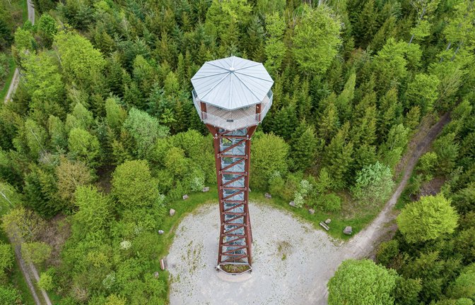Der Aussichtsturm liegt mitten im Wald und ist 40 Meter hoch.<span class='image-autor'>Foto: imago/imagebroker</span>