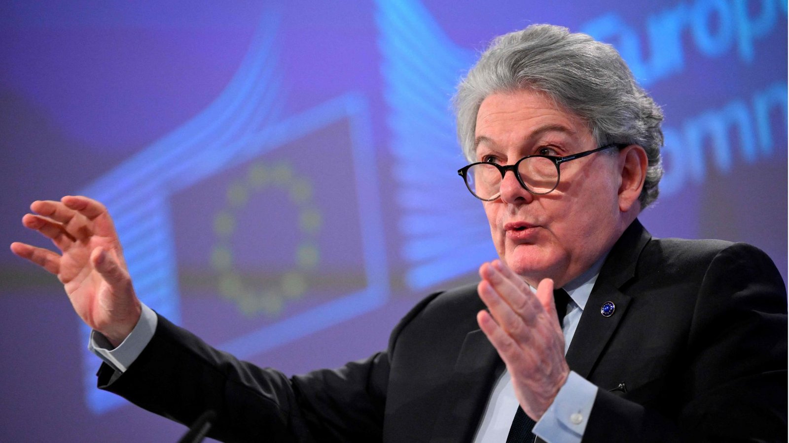 EU-Kommissar Thierry Breton fordert für den Aufbau der europäischen Verteidigung 100 Milliarden Euro.Foto: AFP/JOHN THYS
