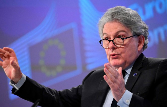 EU-Kommissar Thierry Breton fordert für den Aufbau der europäischen Verteidigung 100 Milliarden Euro.<span class='image-autor'>Foto: AFP/JOHN THYS</span>
