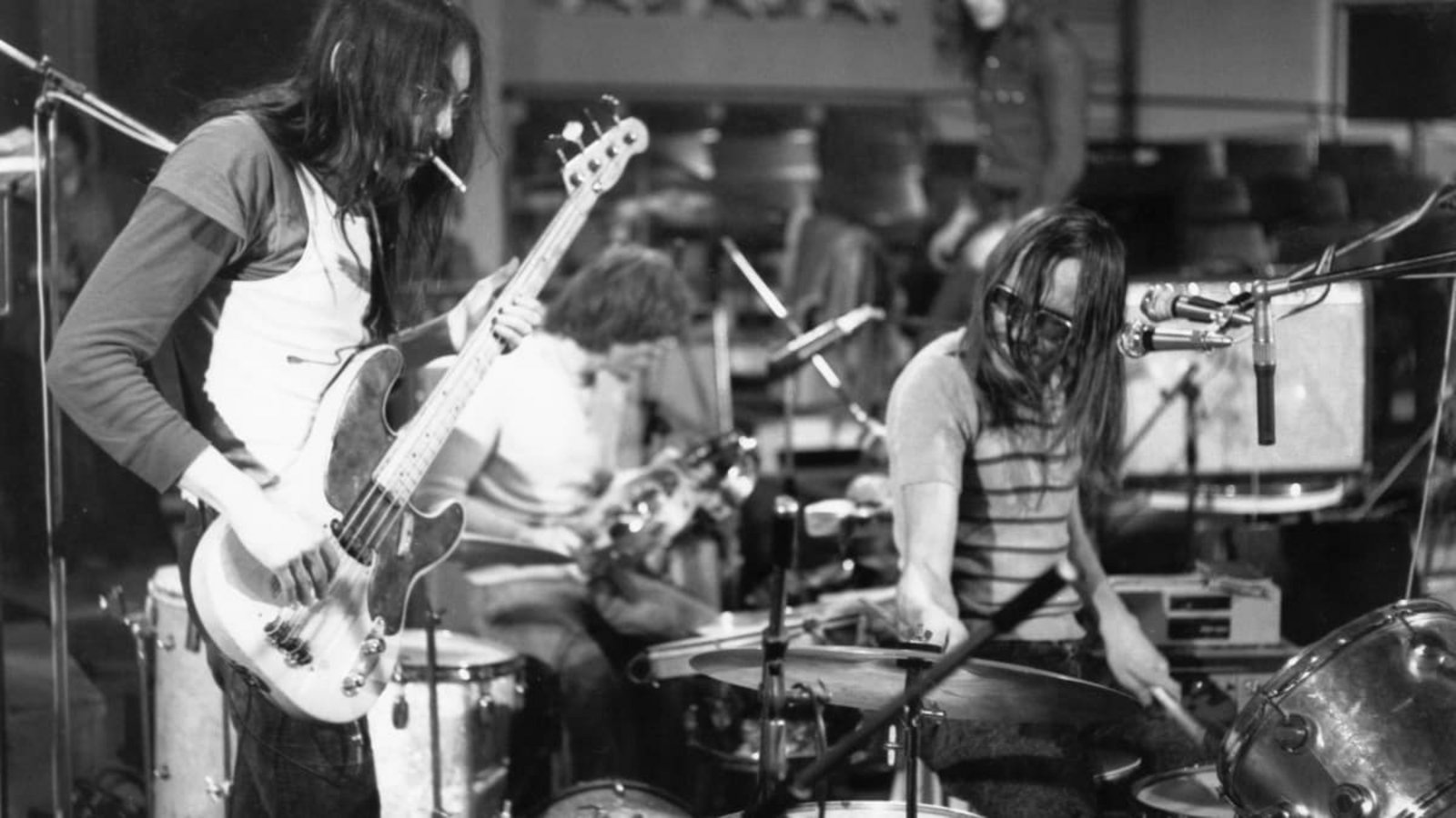 Die Krautrock-Band Embryo bei einem Auftritt, Anfang 1970er Jahre.Imago/United Archives