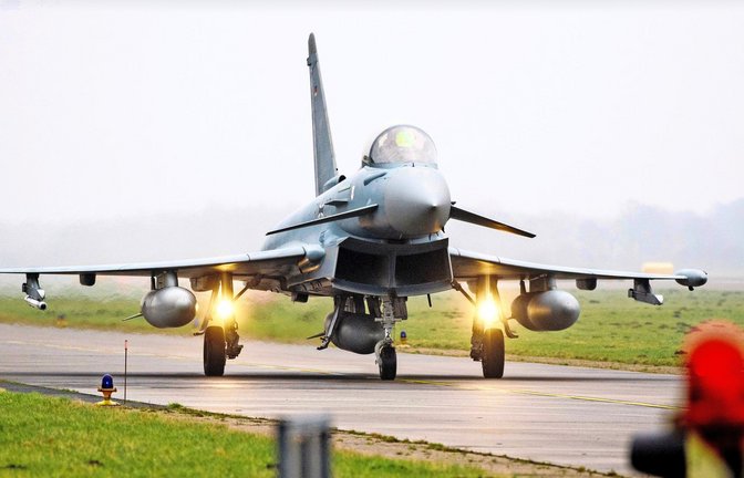 Ein  Eurofighter auf dem  deutschen Fliegerhorst Wittmundhafen<span class='image-autor'>Foto: dpa/H.-C. Dittrich</span>