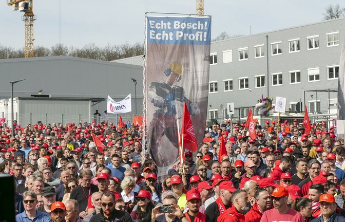 Der große Bosch-Protesttag im März war mit Blick auf die Verhandlungen ein deutliches Zeichen.<span class='image-autor'>Foto: Simon Granville/cf</span>