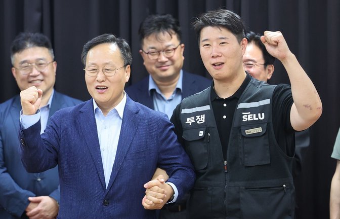 Samsung-Management und Gewerkschaft konnten einen angedrohten Generalstreik nur wenige Stunden vor Streikbeginn abwenden.<span class='image-autor'>Foto: -/Yonhap/dpa</span>