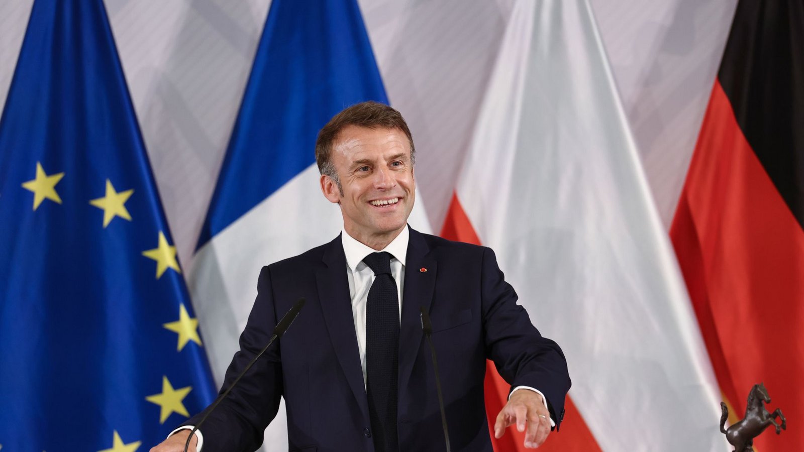Frankreichs Präsident Macron gehört zu den Befürwortern der Möglichkeit ukrainischer Schläge auf russischem Boden.Foto: dpa/Rolf Vennenbernd Frankreichs Präsident Macron gehört zu den Befürwortern der Möglichkeit ukrainischer Schläge auf russischem Boden.Foto: dpa/Rolf Vennenbernd