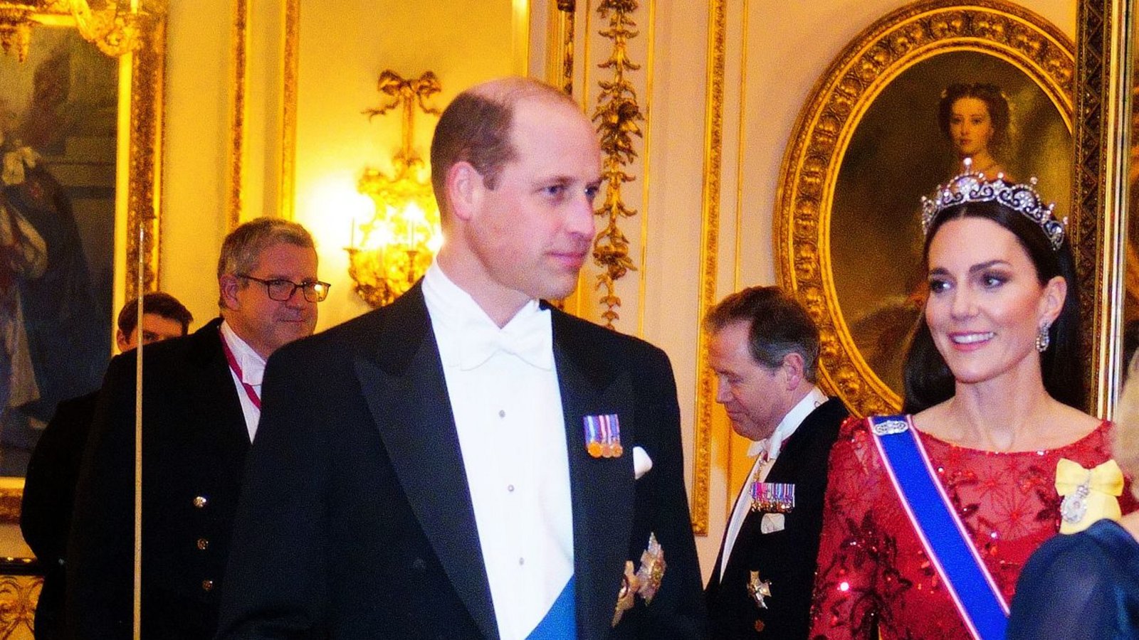 Mit dabei waren auch die Wales’: Prinz William und Prinzessin Kate.Foto: dpa/Victoria Jones
