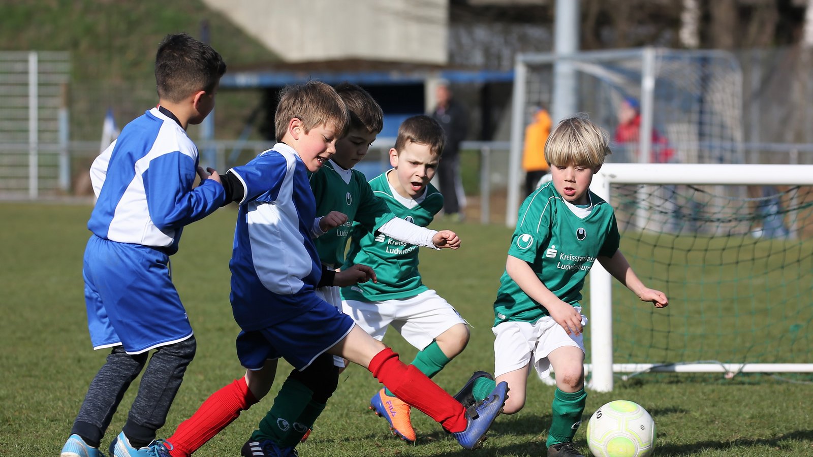 Kleine Kicker, viele Tore: Die Bambini der SG Vaihingen (blaue Trikots) und des TSV Kleinglattbach haben sich am Vaihinger Benefiz-Turniertag zu Gunsten der Ukraine beteiligt. Foto: Küppers Kleine Kicker, viele Tore: Die Bambini der SG Vaihingen (blaue Trikots) und des TSV Kleinglattbach haben sich am Vaihinger Benefiz-Turniertag zu Gunsten der Ukraine beteiligt. Foto: Küppers