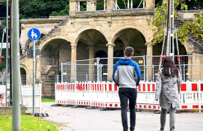 Die Baustelle im Schlossgarten zieht sich vor der Lusthausruine hin.<span class='image-autor'>Foto: Lichtgut/Max Kovalenko</span>