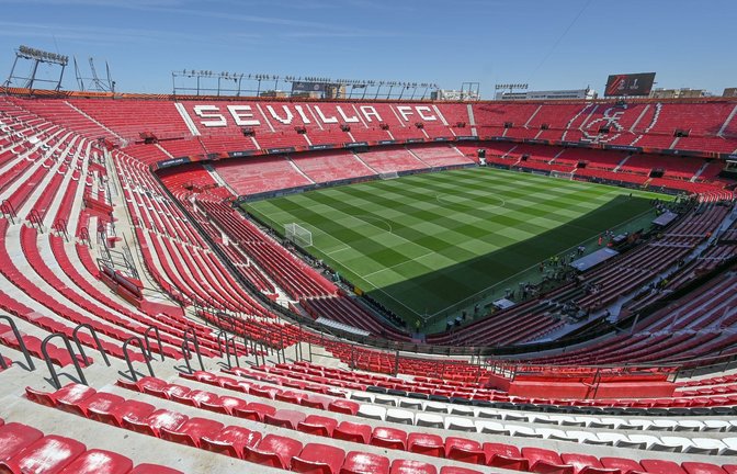 Im Stadion Ramon Sanchez-Pizjuan des FC Sevilla begegnen sich Eintracht Frankfurt und die Glasgow Rangers im Finale der Europa League.<span class='image-autor'>Foto: Arne Dedert/dpa</span>