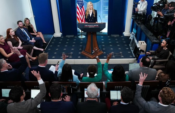 Der Presseraum im Weißen Haus soll zu einem Pool werden.<span class='image-autor'>Julia Demaree Nikhinson/AP/dpa</span>