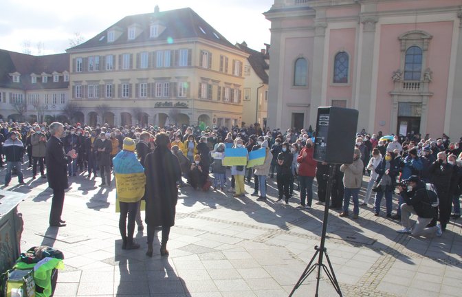 Deutlich mehr als tausend Bürgerinnen und Bürger kamen auf den Ludwigsburger Marktplatz und machten ihrer Empörung Luft.