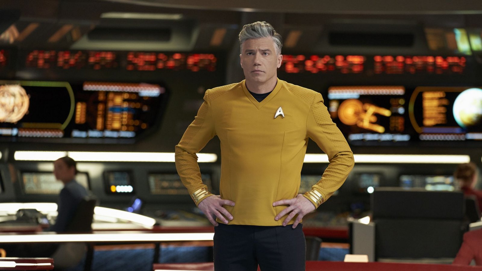 Anson Mount ist in „Star Trek – Strange New Worlds“ der Kommandant des Raumschiffs Enterprise.Foto: CBS/Marni Grossman