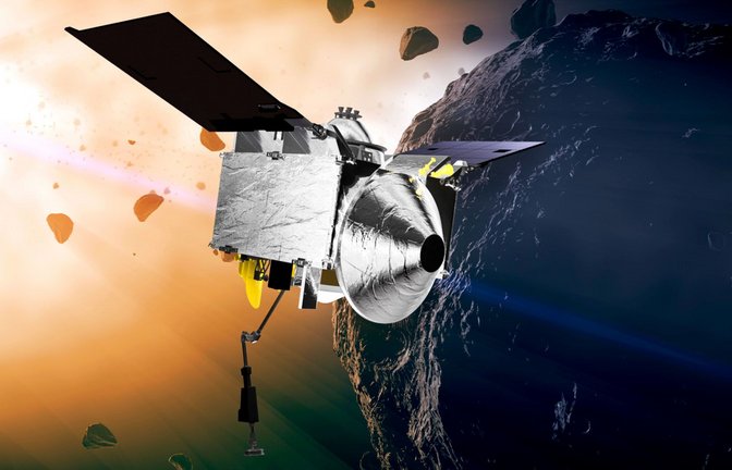 Nasa-Raumsonde Osiris-Rex soll die Probe von einem Asteroiden über der Erde abwerfen.<span class='image-autor'>Foto: ---/Nasa/dpa</span>