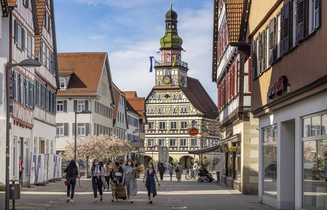 Wahrzeichen der Stadt: das Rathaus von Kirchheim/Teck<span class='image-autor'>Foto: imago images//nulf Hettrich via www.imago-images.de</span>