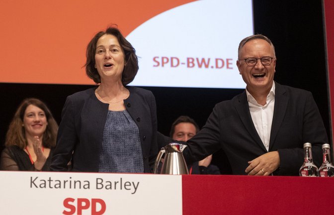 SPD-Landeschef Andreas Stoch und die Spitzen-Europapolitikerin Katharina Barley<span class='image-autor'>Foto: dpa/Marijan Murat</span>