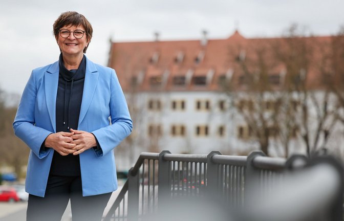Zu Besuch: SPD-Chefin Saskia Esken in Zwickau.<span class='image-autor'>Foto: dpa/Jan Woitas</span>